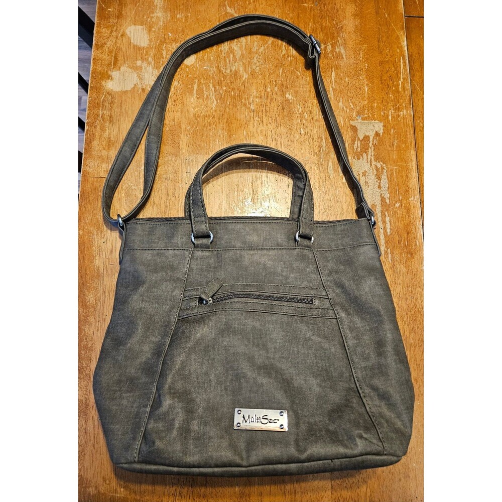 MultiSac Gray Purse Bag Shoulder Crossbody Convertible Dual Top Handles